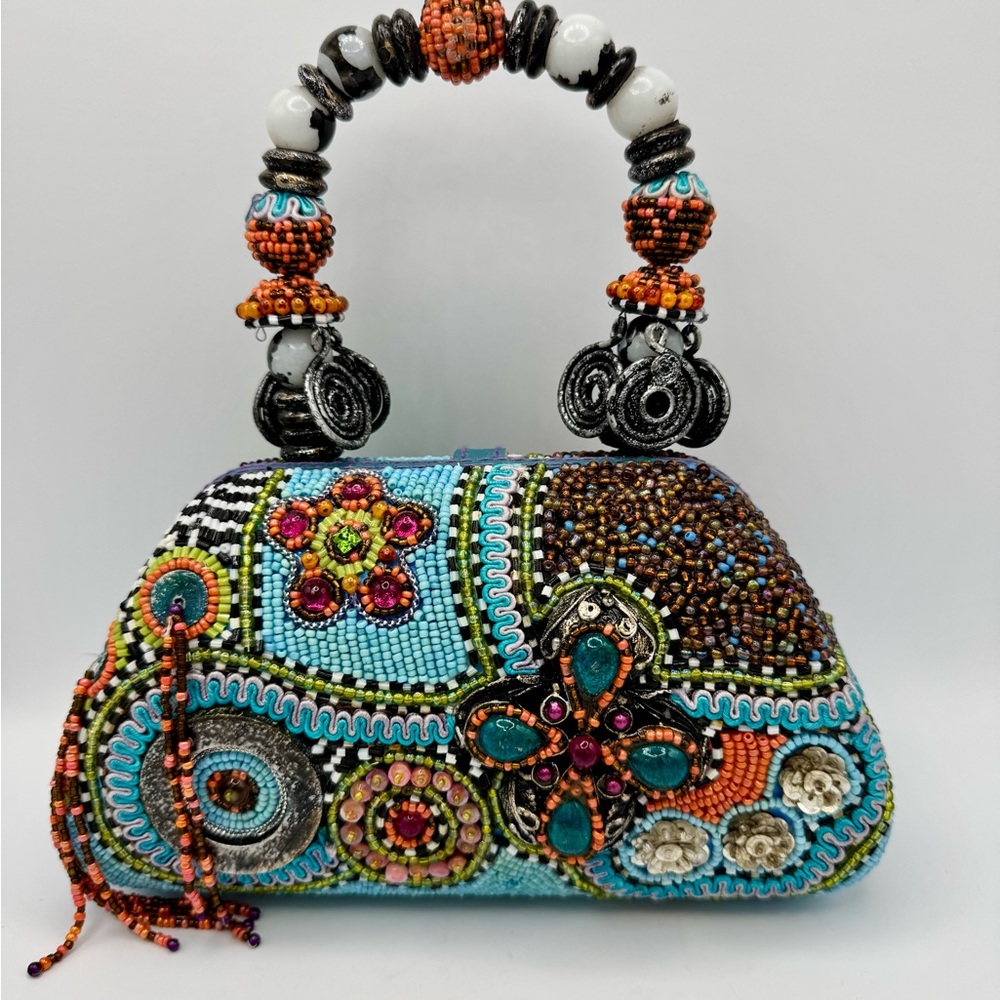 Mary Frances Multicolor Beaded Clutch
